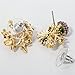 Szxc Women's Daisy Flower Leaves Mushroom Hypoallergenic Stud Earrings - Enamel & Crystals - 4/5 Inch - Ultra Light - White Asymmetric