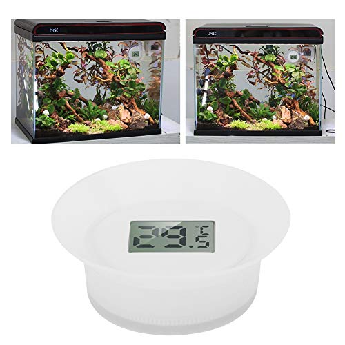 Aquarium Thermometer Waterproof LCD Digital Temperature Gauge Underwater Temperature Monitor Fish Tank Underwater Thermometer with Suction Cup for Aquarium Pond Reptile Turtles Habitats