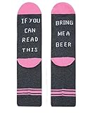 Mafulus Unisex If You Can Read This Socks Bring Me Beer Knit Funny Word Cotton Crew Socks