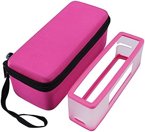 Aobiny Soft Cover + Storage Case Bag For Bose-Soundlink Mini I II 2 Bluetooth Speaker (Hot Pink)