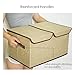 Foldable Storage Boxes, Cshidworld Large Linen Fabric Dual Clothing Storage Cubes Bin Baskets Box Containers Drawers with Lid and Handles -Beige