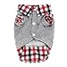 Voberry® Dog Cat Grid Sweater Puppy Warm T-Shirt Pet Clothes POLO Shirt Dog Coat (XL, Gray)
