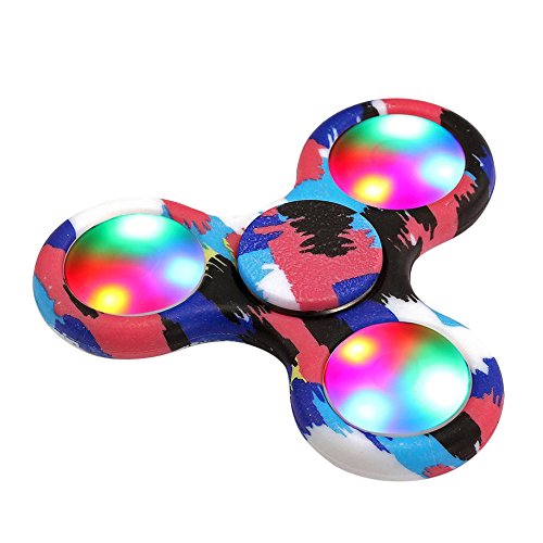 LED Light Fidget Hand Spinner Torqbar Finger Toy EDC Focus Gyro Fast Shipping (LED Light, Z(Multicolor F))