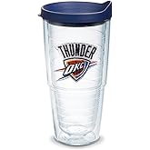 Tervis NBA Oklahoma City Thunder Primary Logo Tumbler with Emblem and Navy Lid 24oz, Clear