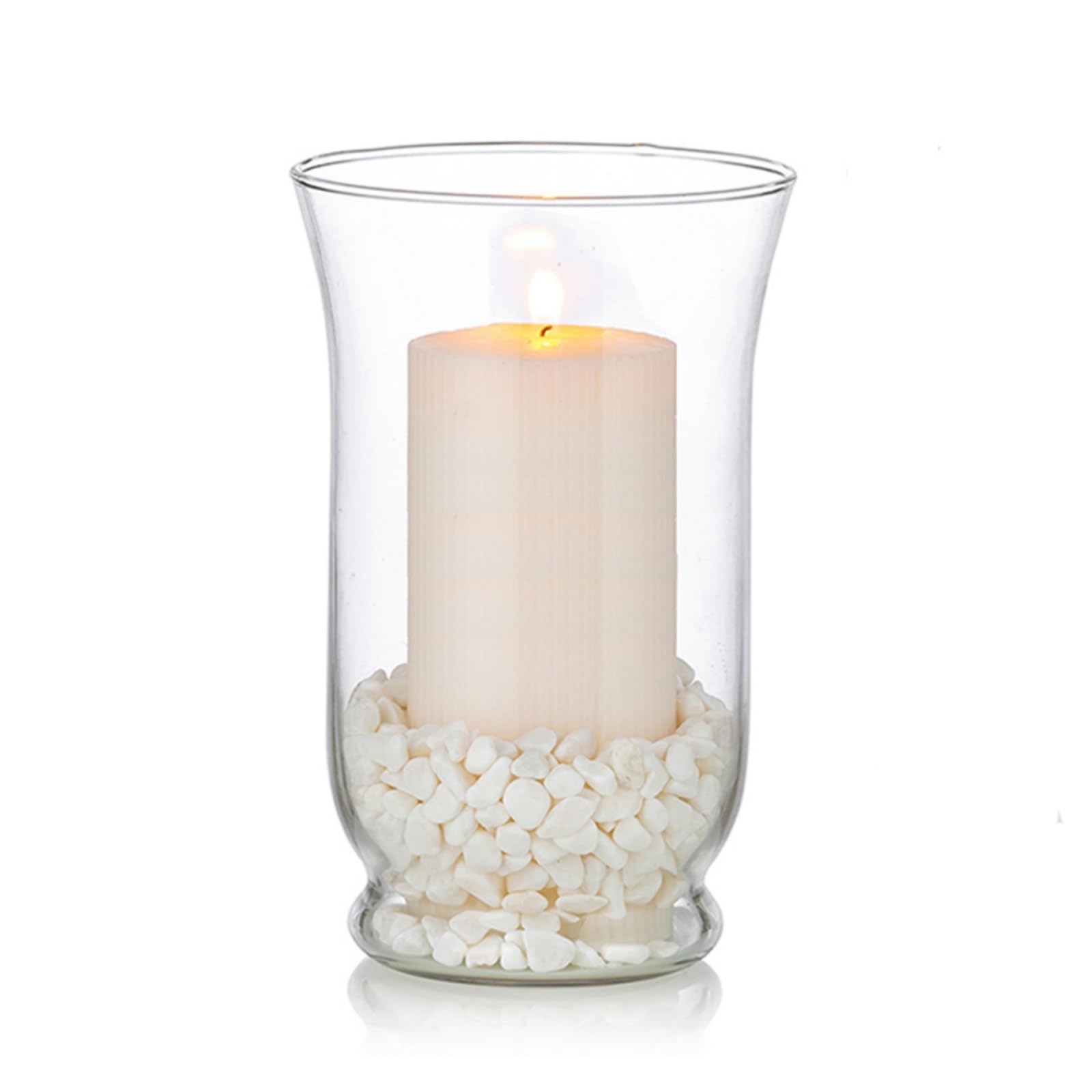 Glass Pillar Candle Holders Hurricane Candle Holder for Ø 80 x 150mm Candles, Christmas Halloween Centerpieces Storm Vase Meditation Wedding Table Centrepiece Dining Room Decor Garden Outdoor