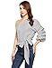 Zeagoo Women Casual One Shoulder Blouse Waist Bow Top Puff Sleeve Striped Shirt