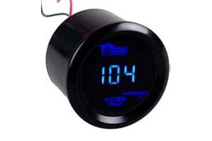 Etopars 2" 52mm Black Car Auto Digital Blue LED Light Water Temp Fahrenheit F LED Gauge
