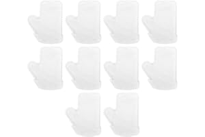 FOMIYES 10pcs White Non-woven Fabric Disposable Anti-static Anti-slip Dusting Gloves for Home and Kitchen