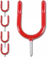 SISI UK Heavy Duty Garage Storage Tool Hook Pack 5 Red view 2
