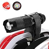 Maketheone Bike Bicycle Front Light Headlight-Taillight Combination Rechargeable Cycle Helmet Light Head Torch Kit Bright Flashlight+Rear Light+18650 Battery+Universal Charger+Helmet Mount+Bike Mount