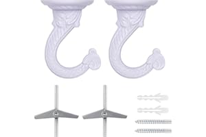OBSTKUCHEN 2 Sets Large Swag Ceiling Hooks Heavy Duty Swag Hook with Hardware for Hanging Plants Ceiling Installation Cavity 