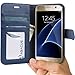Galaxy S7 Case, Abacus24-7® Samsung Galaxy S7 Wallet Case, Leather Flip Cover and Stand for Samsung S7 Phone, Blue