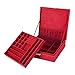 KLOUD City Two-Layer Jewelry Box Organizer Display Storage case with Lock (Dark Red)