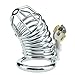 Uleade Male Chastity Device Cock Cage Steel Metal Silver Locked Cage Sex Toy for Men (3 Rings), Lock and 2 Keys Included