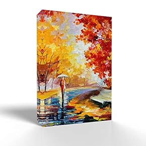 Wall26-Canvas Wall Art-Traveler in Golden Autumn-Giclee Painting Artwork...