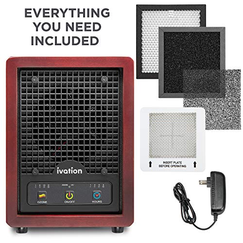 Ivation 5-in-1 Air Purifier & Ozone Generator For Up to 3,500 Sq/Ft, Ionizer & Deodorizer – Included 2 UV Lights, Photo-Catalytic and Carbon Filters, Eliminates Odors from Pets, Smoke, Food & More