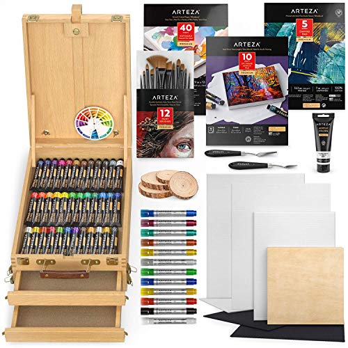 ARTEZA Acrylic Painting Art Set, Includes Acrylic Paint Set, Acrylic