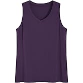 Latuza Women's Bamboo Viscose Pajama Tank Top V Neck Sleeveless Sleep T-Shirt