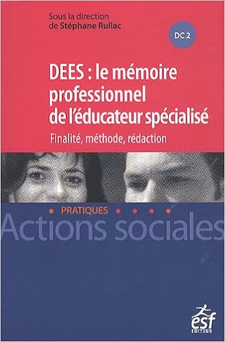Amazon Fr Dees Le Memoire De L Educateur Specialise Rullac Stephane Livres