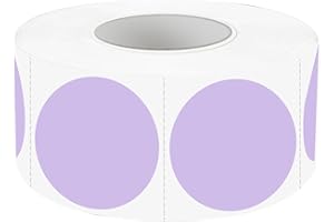 YEGAWEN Removable Labels, 1 Inch Colored Dot Stickers, Waterproof Circle Color Stickers, Writable Garage Sale Stickers Price Tags Stickers, Suitable for Laser and Inkjet Printable (500Pcs, Purple)