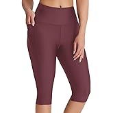 Emlovm Women's 14" Modest Swimsuits Plus Size Swim Pants Tankini Long Swim Shorts High Waisted Capri Leggings UPF50+