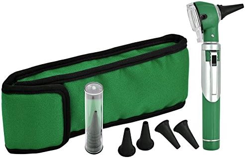 MEDUSA Fiber Optic Mini Otoscope Set - Medical Diagnostic Examination Set - Pocket Size - (GREEN)