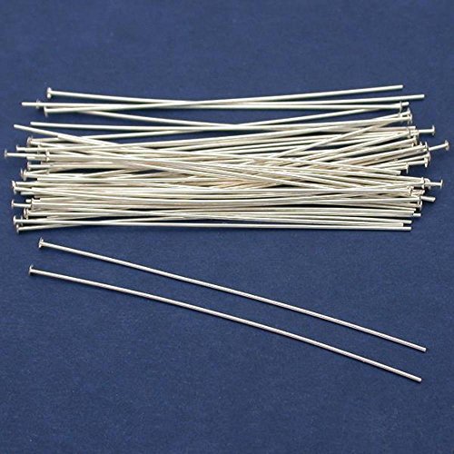 (50) 2 Inch Head Pin Sterling Silver 24 gauge 35005