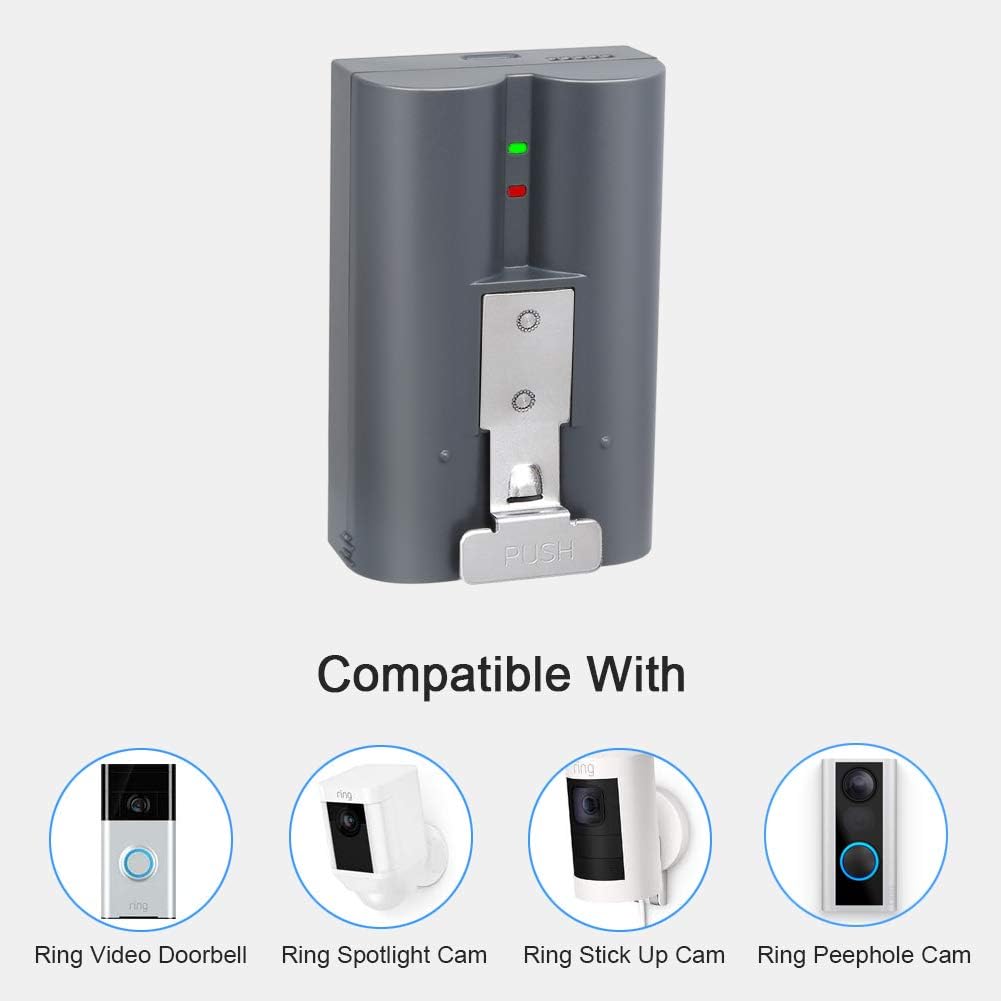 Kratax 6200mAh high-Capacity Lithium-ion Rechargeable Battery with Charger Compatible with Ring Video Doorbell, Spotlight Cam, Stick Up Cam and Peephole Cam doorbell