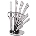 VonShef 7 Piece Professional Stainless Steel Kitchen Knife Set with Revolving Block
