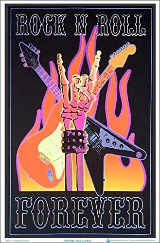 Rock N Roll Forever - Flocked Blacklight Poster - 23" x 35"