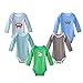 DANROL Baby Boys' 5 Pack Cartoon Long Sleeve Bodysuit Set 100% Cotton