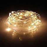 Alkbo LED Starry String Lights 20 Micro Starry Leds Silvery Copper Wire 7.87Ft 2m for DIY Wedding Centerpiece Pack of 6 Sets Warm white