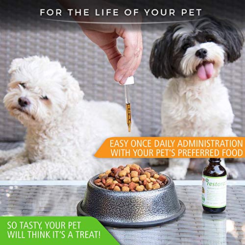 RestoraPet Unflavored Organic Pet Supplement for Dogs, Cats & Horses | Healthy & Safe Antioxidant Liquid Drops | Anti-Inflammatory Multi-Vitamin | Increases Mobility, Energy & Reduces Joint Pain - Thumbnail 7