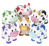Rhode Island Novelty Colorful 2-Inches Rubber Cows 12-Pack