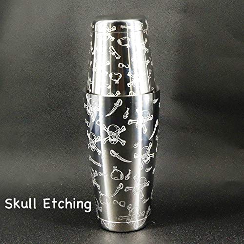 Peng sounded Cocktail-Barkeeper-Set, Totenkopf-Cocktail-Shaker, Barkeeper, Bar-Set: Totenkopf-Shaker, Totenkopf-Sieb… – Bild 4