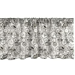 Ambesonne Sketchy Window Valance, Vintage Retro