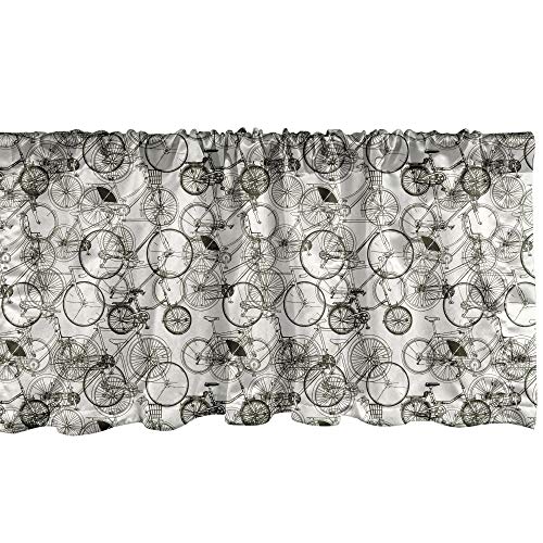 Ambesonne Sketchy Window Valance, Vintage Retro