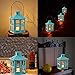 Kate Aspen Mini Decorative Lantern,Vintage Metal Tealight Candle Lanterns, Centerpiece for Wedding Table, Accent Piece & Party Favor, Turquoise - 12 Sets(Small)