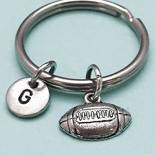 Football keychain, football charm, sports keychain