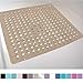 Gorilla Grip Original Patented Bath, Shower, and Tub Mat, 21x21, Machine Washable, Antibacterial, BPA, Latex, Phthalate Free, Square Bathroom Mats with Drain Holes, Suction Cups, Beige Opaque