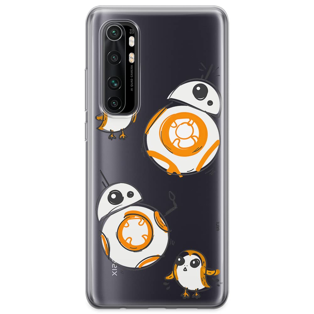 ERT GROUP mobile phone case for Xiaomi MI NOTE 10 Lite original and officially Licensed Star Wars pattern BB 8 010 optimally adapted to the shape of the mobile phone, partially transparent
