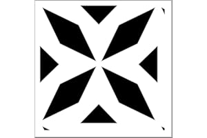 NEGEMEL 2Pcs Reusable Tile Stencils Large Accent Floor Stencils for Painting Floors Wall Stencils Paint Geometric Stencils for Walls,Patio,Floors,Fireplaces and Kitchen Backsplashes (Athena, 16''x16'')