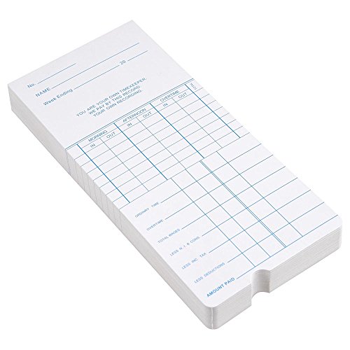 Instahibit Weekly Time Clock Cards for Employee Attendance Payroll Recorder Auto Align Calculating Time 1000 Count - Thumbnail 3