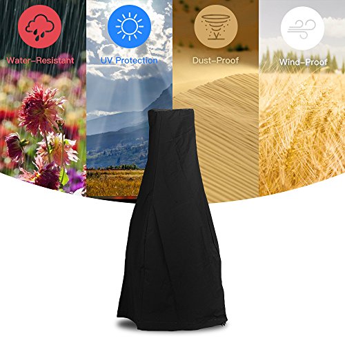 24"Dia x 47"H Patio Chiminea Cover Water Resistant Garden Outdoor Heater Cover - Thumbnail 5