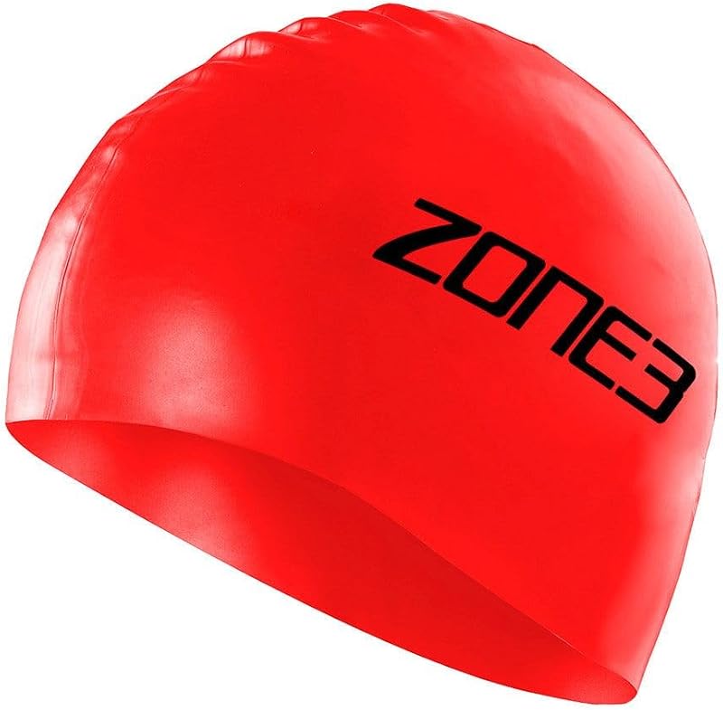 Zone3 Silicone Swim Cap Red 48g Unisex – Comfortable Easy On/Off
