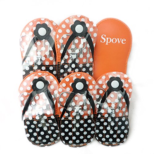 Spove Shoe Polka Dot Flip Flop Design Manicure Kit Shape Personal Care Manicure Set pack of 6 Orange