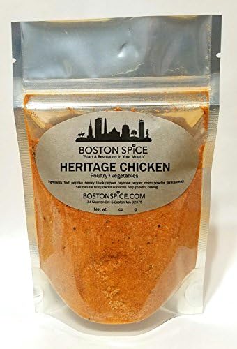 Boston Spice Heritage Chicken Handmade Gourmet Rotisserie Seasoning Blend Turkey Duck Quail Thighs Breasts Wings Legs Vegetables Grilling Barbecue Smoker Dry Rubs Seasonings 1/4c Spice wt. 1.2oz/35g