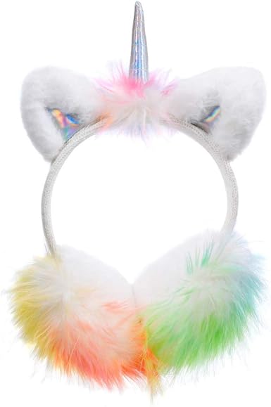 Amazon Com Funbase Girls Unicorn Earmuffs Soft Plush Ear Warmers Winter Ear Muffs For Kids Women Clothing