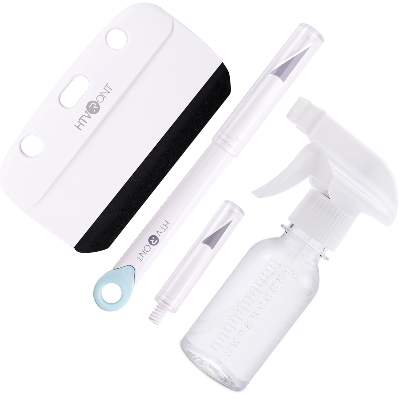 Photo 1 of HTVRONT Window Film Kit - 4 Pcs Window Privacy Film Installation Tools, Easy to Apply Glass & Car Windows Tint Kit, Includes Felt Squeegee, Detachable Knife & 1 Extra Blade, 100ML Spray Bottle