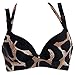 ETOSELL Women Sexy Leopard Push Up Bra Double Baldric Padded Underwire Bra